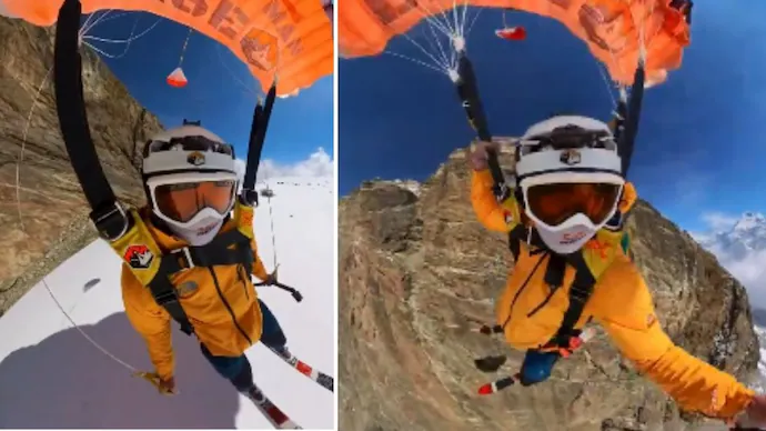 Daredevil Skis Off 18,753-Foot Cliff to Break Guinness World Record